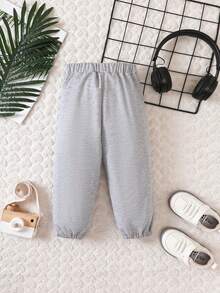 Boys Letter Patched Detail Contrast Tape Sweatpants - Multicolor - View 2