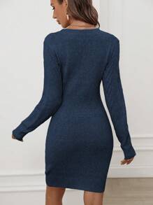 SHEIN Clasi Vestido Suéter De Punto De Cable Para Mujer