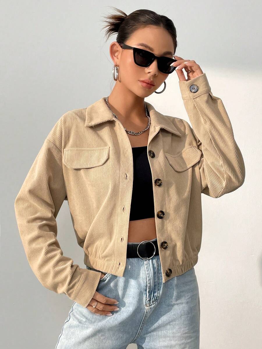 SHEIN Unity 女士夾克 - 卡其色 - 查看 1