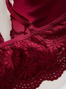 純色蕾絲內衣文胸 - 彩色 - 查看 6