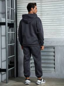 SHEIN Fitness Men's Gray Hooded Sweatshirt Set