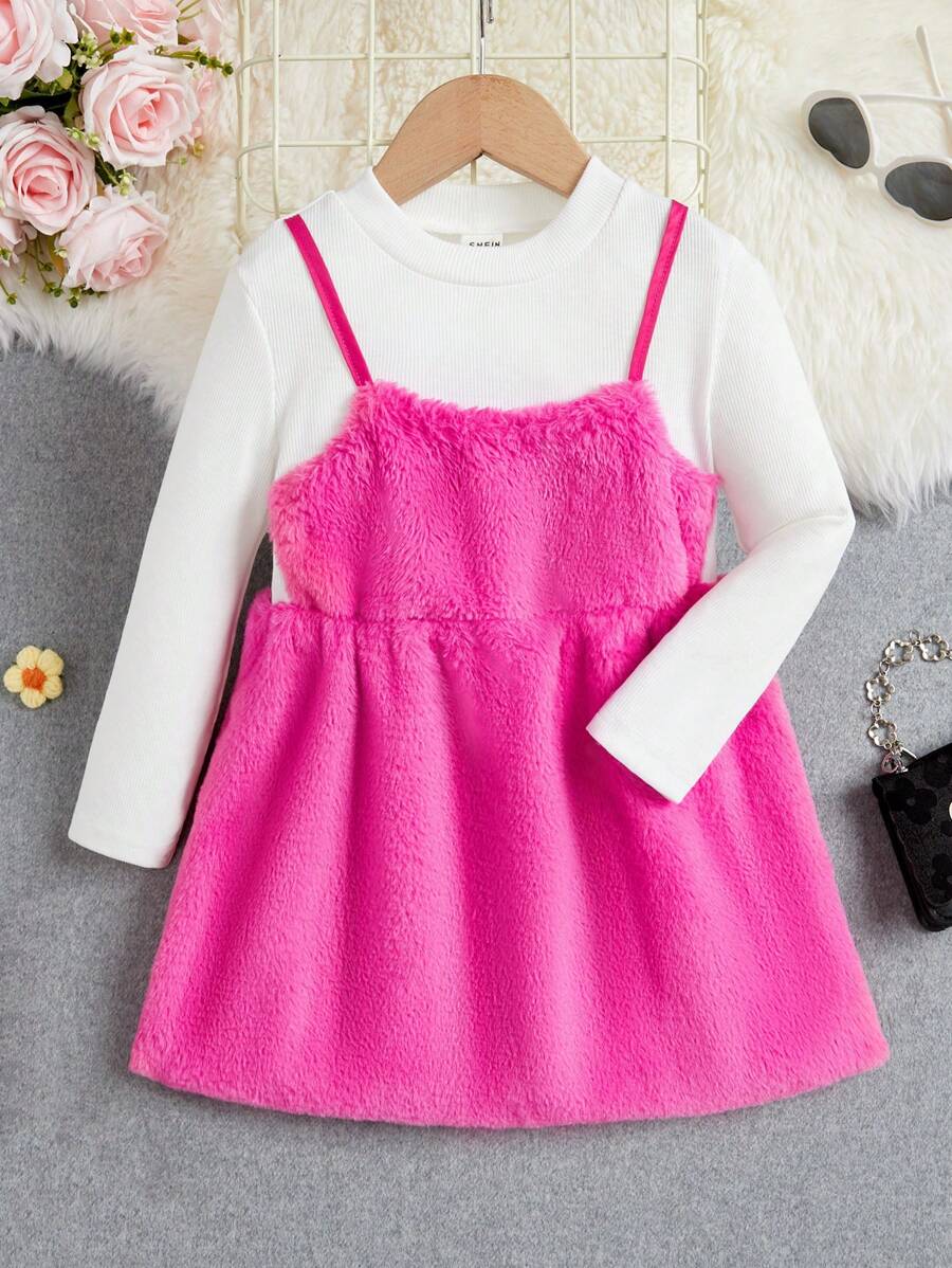 SHEIN Toddler Girls' Princess Style Casual Fashionable Sweet Elegant Versatile Dress - Multicolor - View 1
