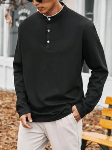 Manfinity Homme 男士大码拼接邊POLO衫 - 彩色 - 查看 5