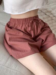 DAZY Women's Drawstring Sleepwear Bottoms - Redwood - View 1