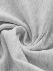 SHEIN EZwear 大碼字母和卡通圖案落肩袖運動衫 - 淺灰色 - 查看 3