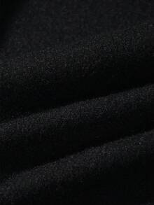 男士卡通圖案加絨內裏運動衫 - 黑色 - 查看 5