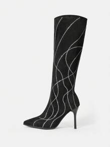 1 Pair Fashionable Boots - Black - View 8