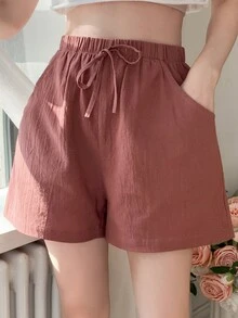 DAZY Women's Drawstring Sleepwear Bottoms - Redwood - View 4