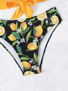 SHEIN Swim Conjunto de bikini de mujer estampado para vacaciones de verano - Multicolor - Ver 7
