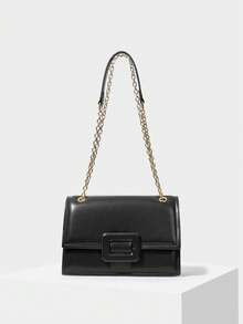 MOTF PREMIUM SQUARE BUCKLE CHAIN BAG - Black - View 2