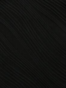 SHEIN Unity 素色褶邊抹胸上衣 - 黑色 - 查看 6