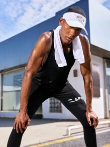 Manfinity Sport Corelite Men Letter Graphic Sports Tank Top Workout Tops