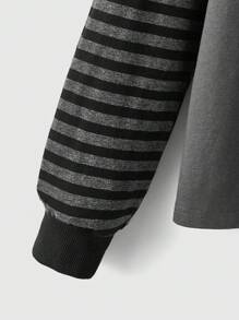 ROMWE Grunge Punk 女士骷髅印花二合一 T 恤，学校 - 灰色 - 查看 3