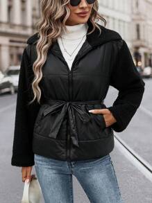 SHEIN Unity 羊毛领带夹棉加厚外套衣服冬季