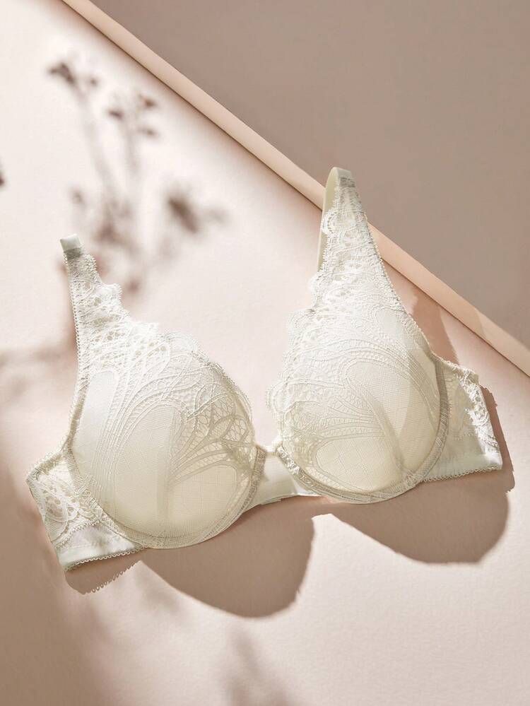 Soutien-gorge plongeant en dentelle sans armatures, lingerie sexy plus taille