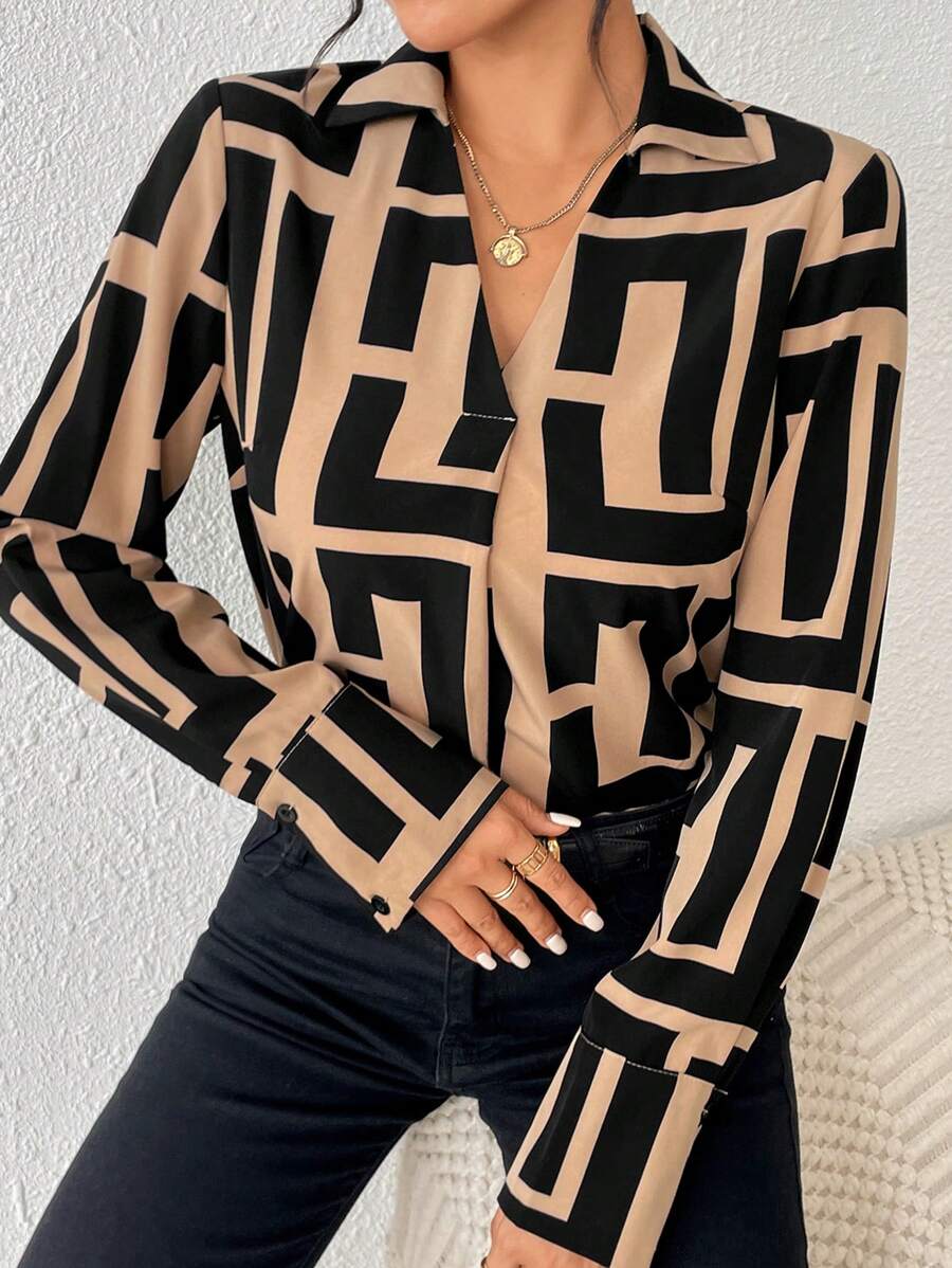 Chiquease In Địa lý Áo sơ mi - Màu Khaki - Xem 1