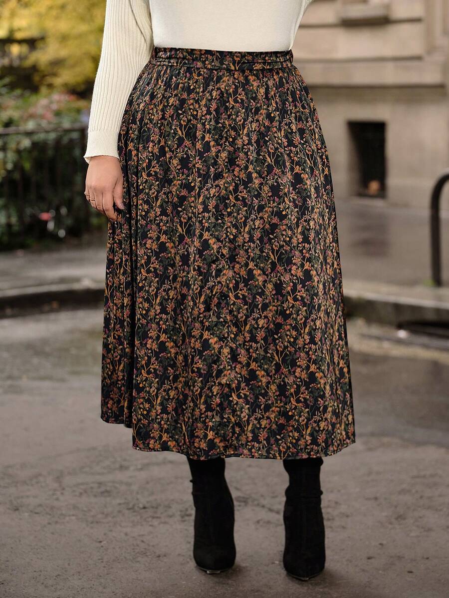 SHEIN Frenchy 大碼碎花半身裙 - 彩色 - 查看 1