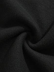 SHEIN EZwear 大尺碼卡通熊和字母印花落肩運動衫 - 黑色 - 查看 7