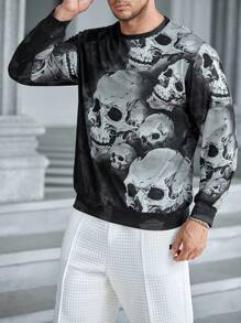 GENTILAND 男士大码骷髅頭圖案運動衫 - 彩色 - 查看 3