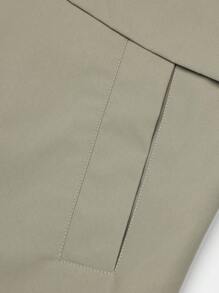 Calvornis Men's Trench Coat With Lapel Collar - Khaki - View 4