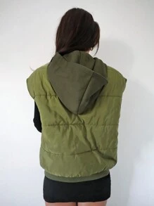 SHEIN Essnce Solide vest met knopen aan de voorkant, gewatteerde jas
