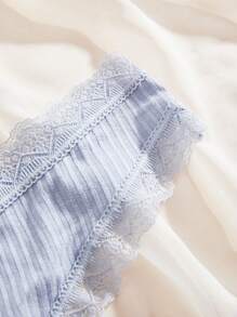 3 条装蕾丝边蝴蝶结前丁字裤性感内衣 - 彩色 - 查看 5