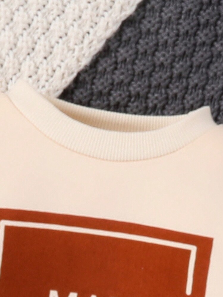 男寶寶字母圖形彩塊運動衫和運動褲 - 彩色 - 查看 3