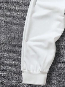 Manfinity Homme Loose Fit Men's Elastic Waist Drawstring Jogger Pants - White - View 8