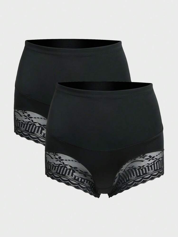2 Packs Contrast Lace Shapewear Shorts