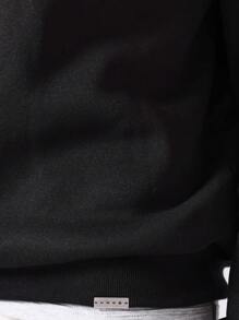 SUMWON Áo nỉ cổ tròn cổ điển ấm cúng cao cấp hàng ngày thiết yếu cho tập luyện giải trí thể thao Áo chui đầu mùa đông thu thường ngày thoải mái - màu đen - Xem 5