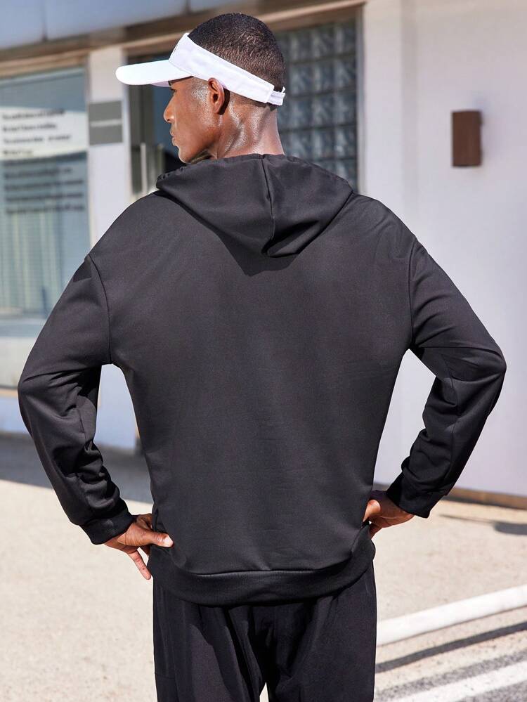 Boyfriend Style Men 1pc Kangaroo Pocket Sports Sweatshirt Boyfriend Style Men Sweatshirt