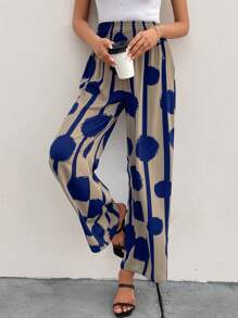 SHEIN LUNE 普通長褲 - 寶藍色 - 查看 1