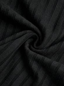 SHEIN Girlism 十幾歲女孩復古簡約街頭時尚針織露肩上衣2件套裝