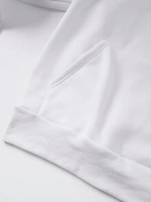 SHEIN Unity Của phụ nữ In Áo nỉ có mũ - trắng - Xem 4