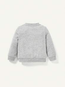 Cozy Pixies Baby Girl Letter Graphic Sweatshirt & Sweatpants - Light Grey - View 2