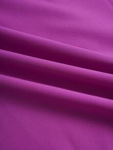 SHEIN LUNE Solid Batwing Sleeve Belted Dress - Purple - View 7