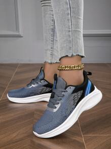 女性輕便,透氣,舒服的和多用途跑步鞋,耐磨,減震,繫帶,,軟底運動鞋 - 深灰色 - 查看 1