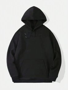 ROMWE Giáng sinh In Bộ xương Túi kangaroo Dây rút Áo hoodie ấm áp - màu đen - Xem 2