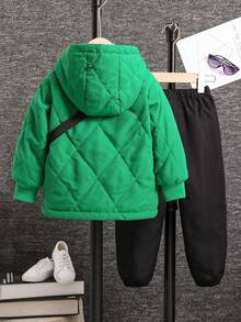 幼兒男童用2入組保暖軟舒適背包,冬季服裝 - 綠色 - 查看 2