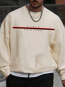 Manfinity Homme Men Letter Graphic Sweatshirt - Black - View 6