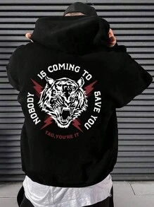 Nam Hoodie Với Hình con hổ - màu đen - Xem 1