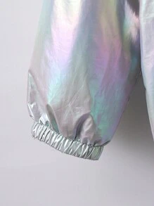 SHEIN Tween Girl 1pc Leopard Print Reversible Hooded Coat - Khaki - View 4