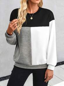 EMERY ROSE 女款拼色運動衫 - 淺灰色 - 查看 6