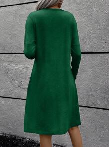 SHEIN LUNE Vestido Con Estampado De Corazones - Verde - Ver 2