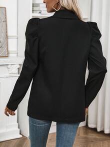 SHEIN Clasi Của phụ nữ Ống tay áo Áo vest Áo khoác - màu đen - Xem 2