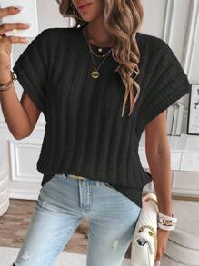 SHEIN LUNE Của phụ nữ tay cánh Áo len vest - màu đen - Xem 1