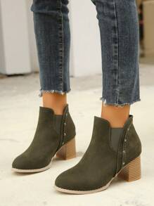 女性時尚靴子 - 軍綠色 - 查看 5