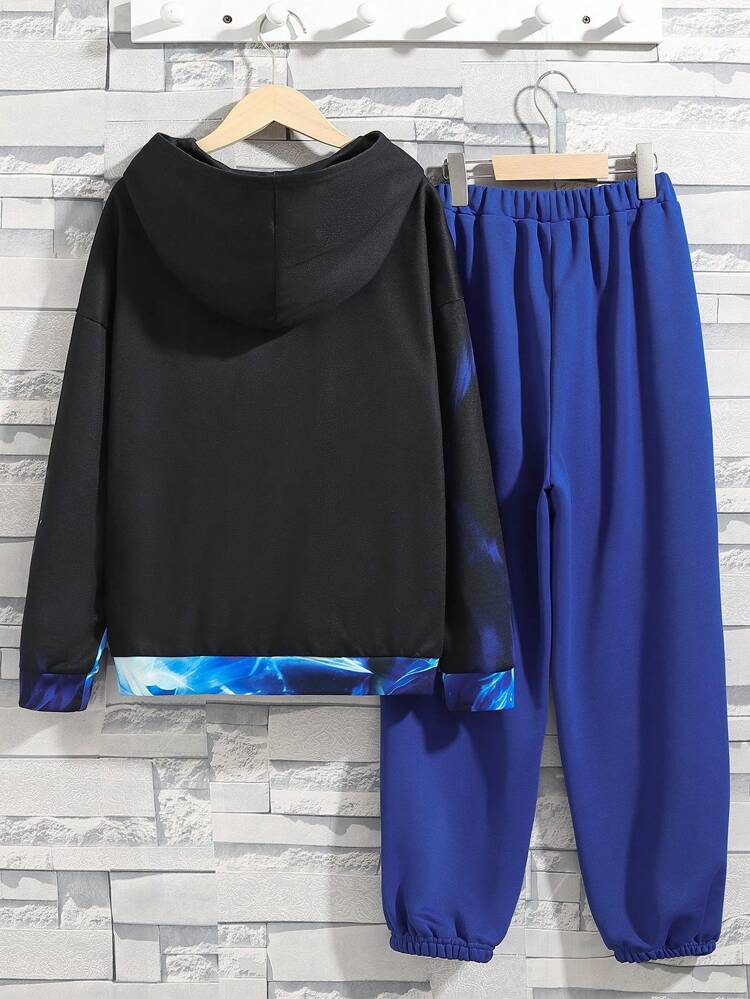 Tween Boy Figure Print Hoodie & Sweatpants