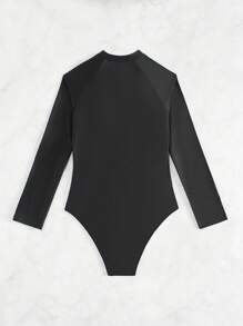 Swim SPRTY Bañador Deportivo De Una Pieza Con Bloque De Color - Negro - Ver 8