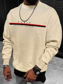 Manfinity Homme Men Letter Graphic Sweatshirt - Black - View 1